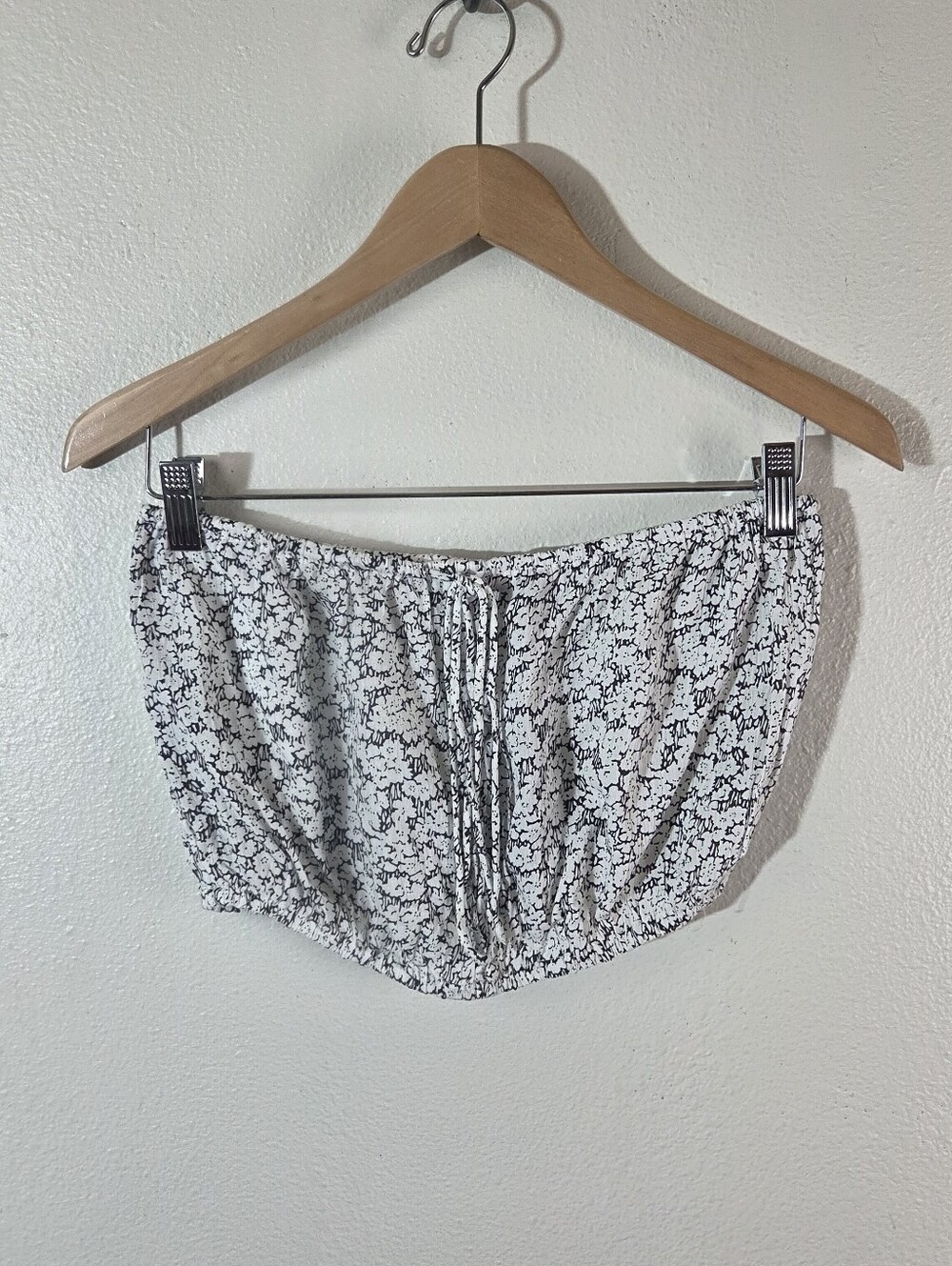 Volcom Bae Bae Doll Tube Top Womens XS Black White Floral Strapless NWT Boho